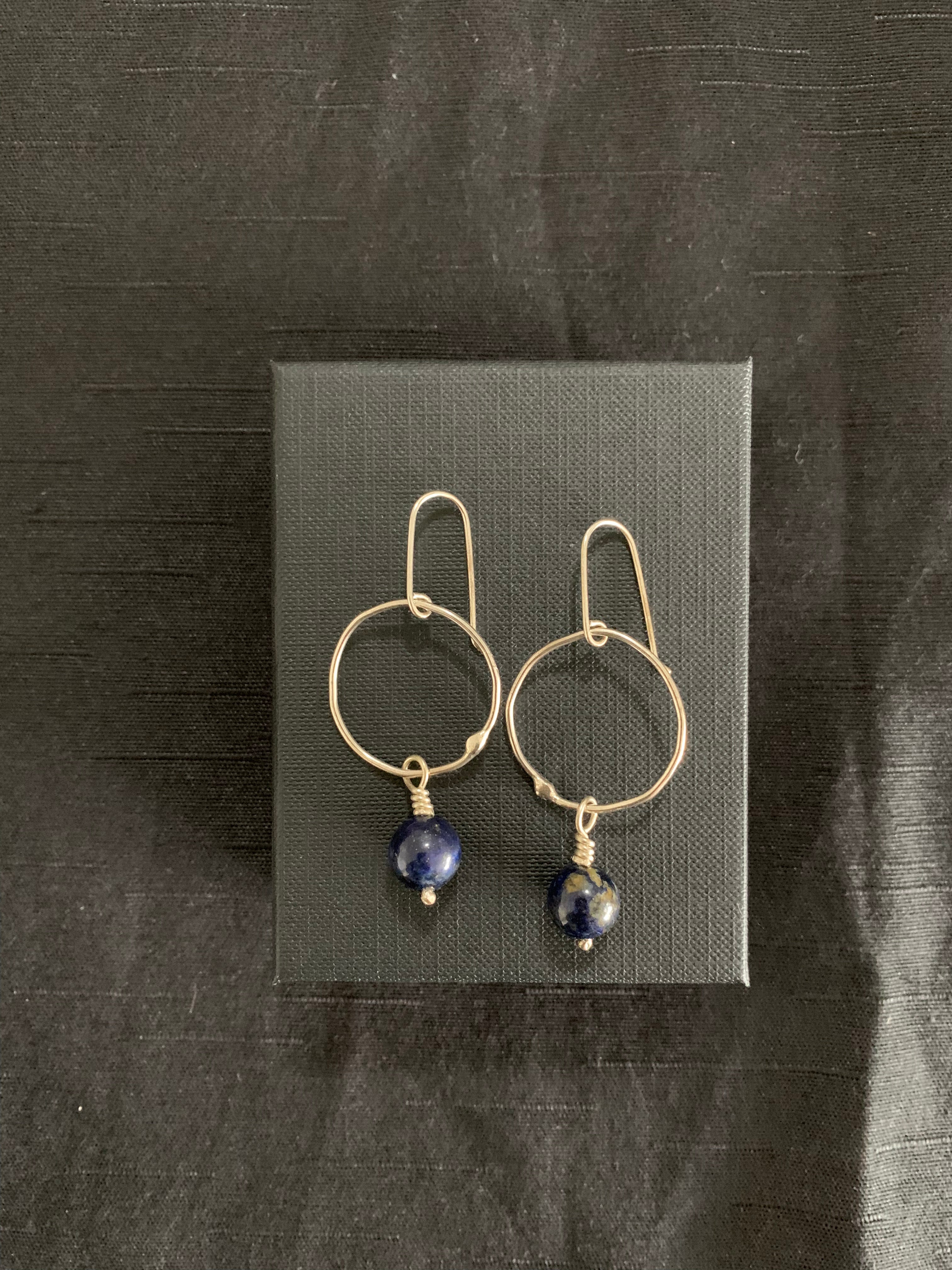 Lapis Lazuli hoop earrings