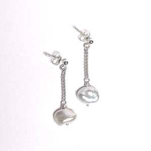 Pearl chain drop studs