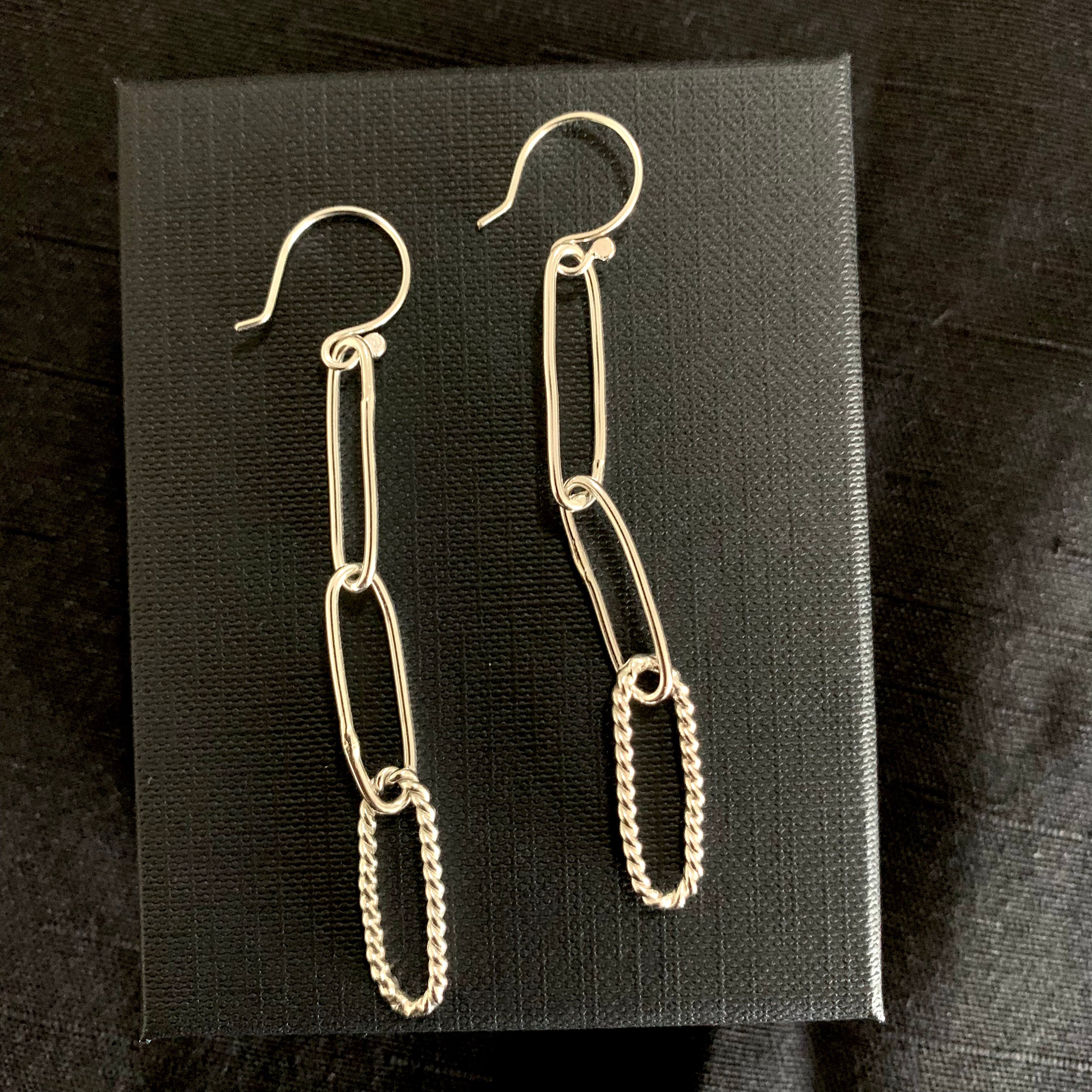 Fancy paperclip link earrings