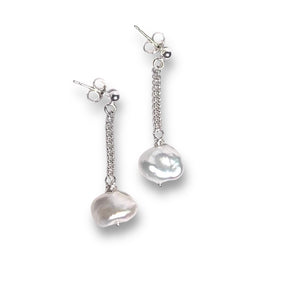 Pearl chain drop studs